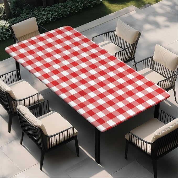 Rectangle Table Cloth Cover Waterproof Elastic Fitted Polyester Fitted by Unknown