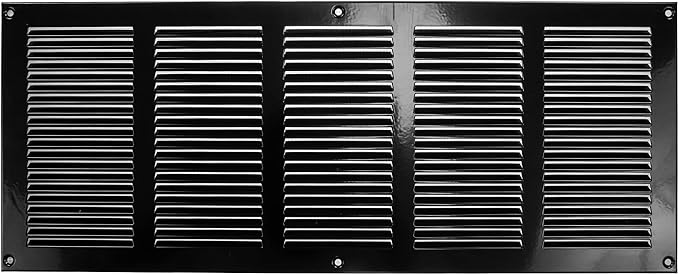 Repa Market Air Vent Cover 20x8 Inch Black Galvanized Steel Louvered Grill Cover by RepaMarket