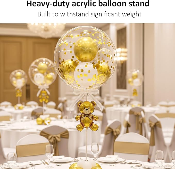 lightsfever Reusable Acrylic Balloon Stand Kit – Heavy Duty Tabletop Display - Image 3