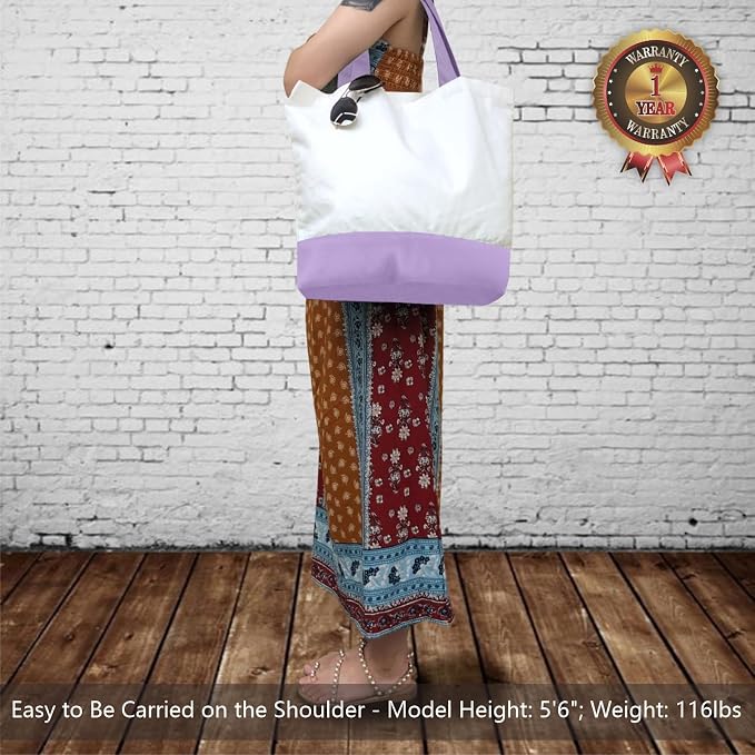 TOPDesign 1-Pack Super Strong Large 12oz Cotton Canvas Tote Bag, Reusable - Image 2