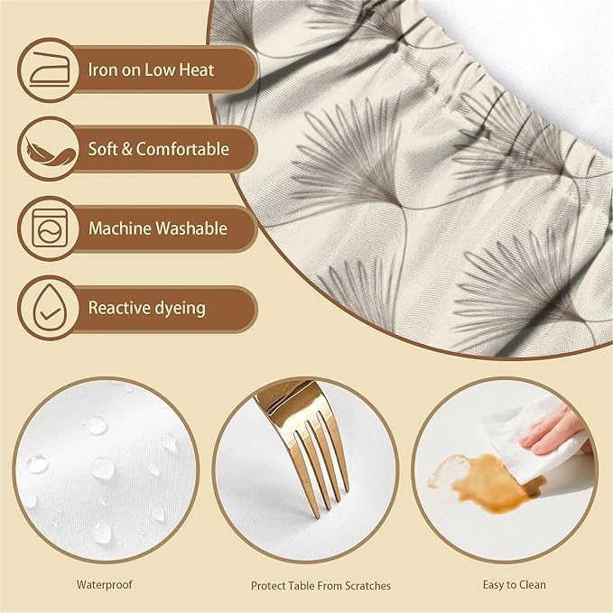 Rectangle Table Cloth Cover Waterproof Elastic Fitted Polyester Fitted - Image 3