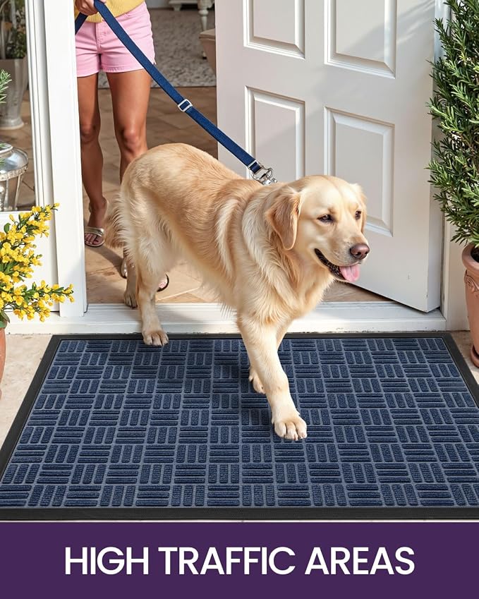 DEXI Front Door Mat Outside Entrance, 4x6 ft Large Rubber Entry Doormat Heavy - Image 7