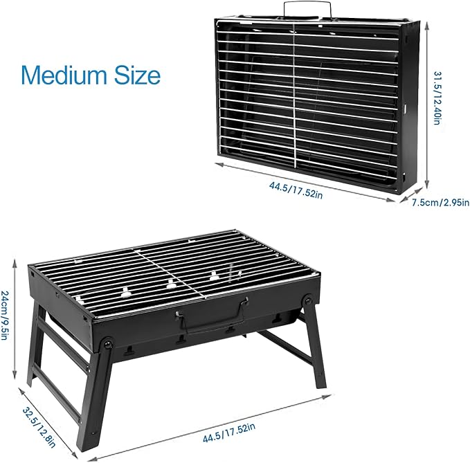 Barbecue Grill, Charcoal Grill Folding Portable Lightweight Barbecue Grill Tools - Image 4