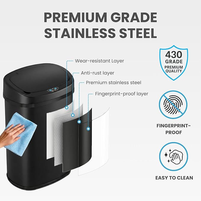 iTouchless 13 Gallon Automatic Sensor Trash Can - Image 5
