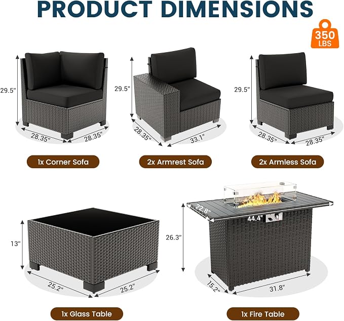 7 Piece Patio Furniture Set - Image 7