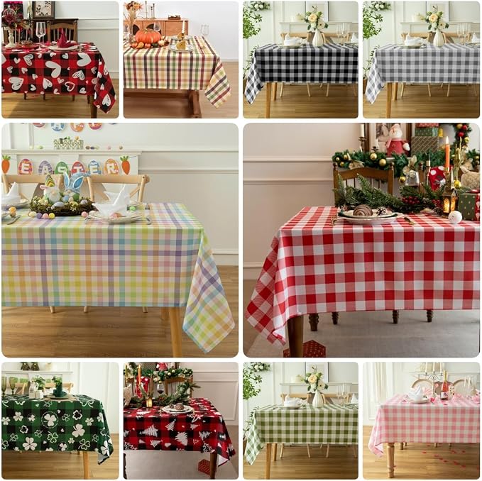 Waterproof Plaid Tablecloth Fabric - Image 9