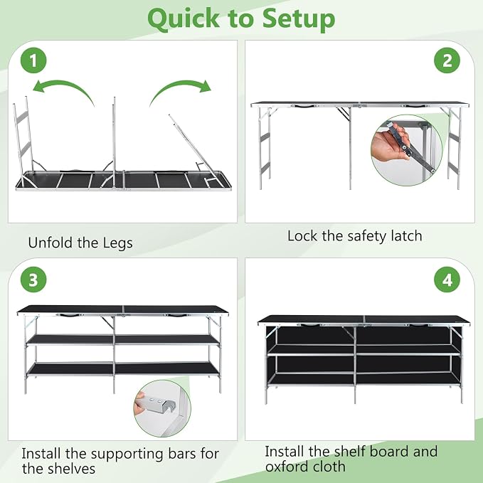 Giantex 81" Extra Long Portable Bar Table - Image 7