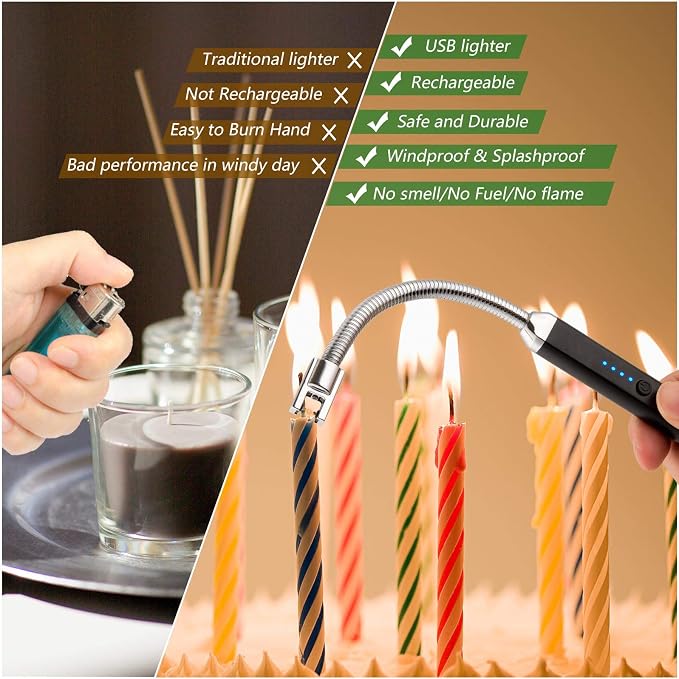 MEIRUBY Electric Candle Lighter, Birthday Christmas Stocking Stuffers Gifts - Image 4