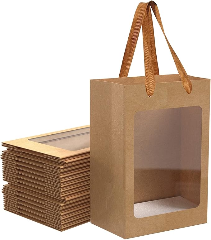 24 Pcs Brown Paper Gift Bags by BallHull