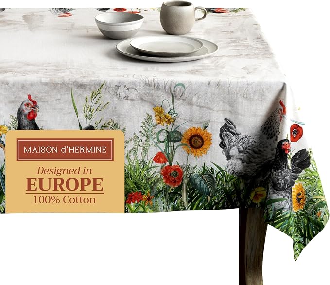 Maison d' Hermine Table Cloth Rectangle Table 100% Cotton 54 x 72 Inches by MaisondHermine