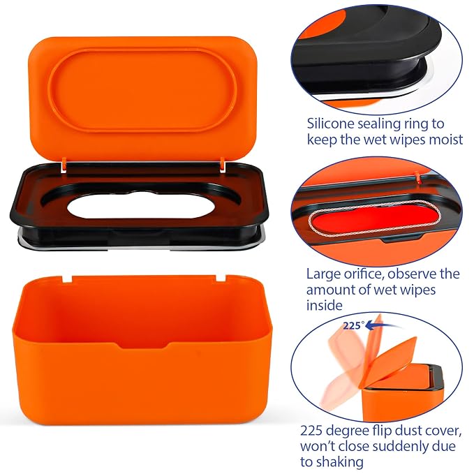 Baby Wipes Dispenser, Wipes Case Baby Wipe Holder Keeps Wipes Fresh, Easy Open - Image 4