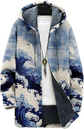Men's Hooded Sweater Coat Knit Fleece Lined Long Cardigan Jacket by Unknown