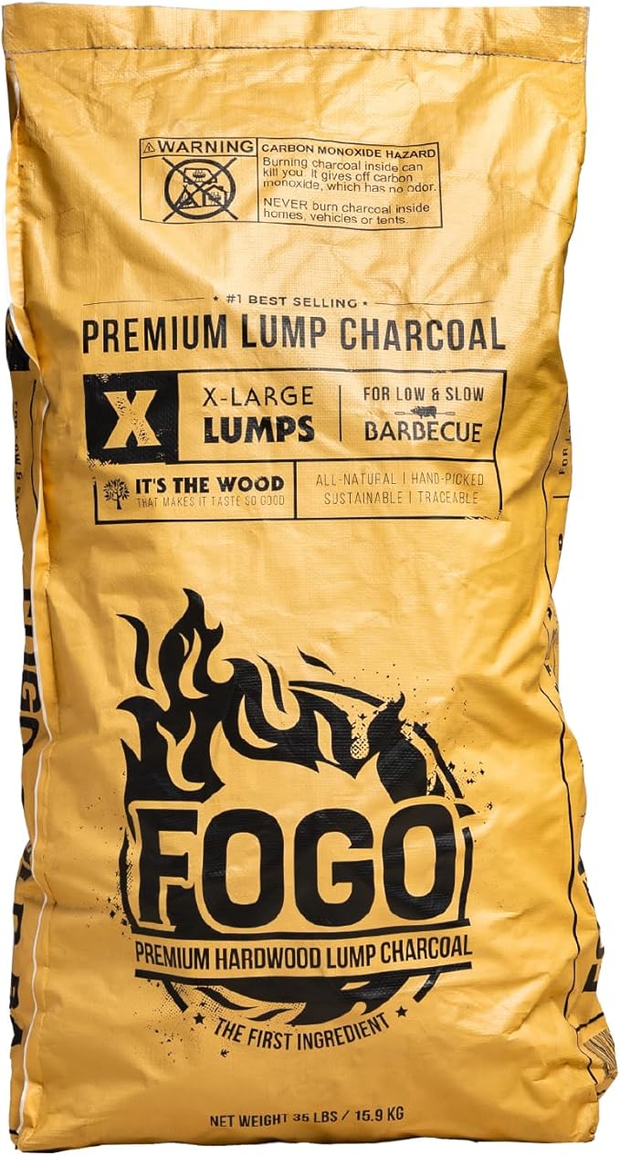 FOGO Super Premium Hardwood Lump Charcoal 35 Pound Bag, Fogostarters Natural - Image 2