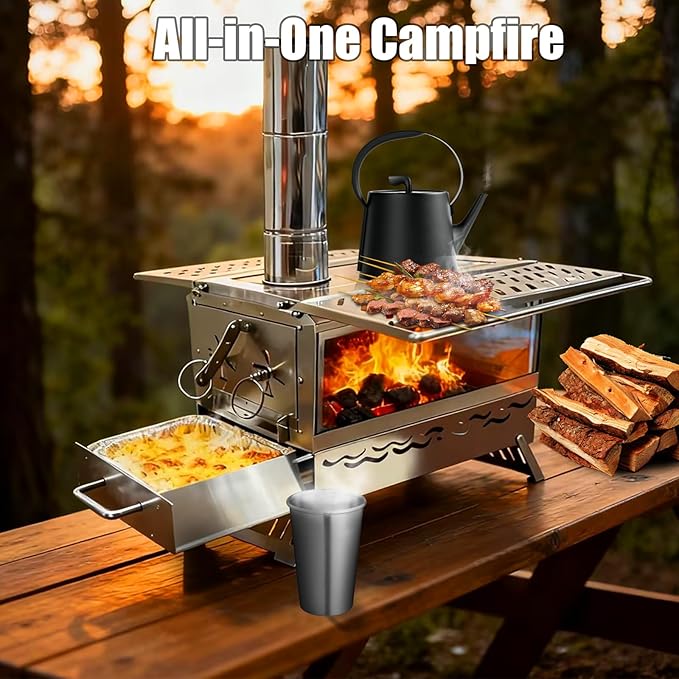 Hot Tent Stove, One-piece Molded Wood Burning Stove - Image 4