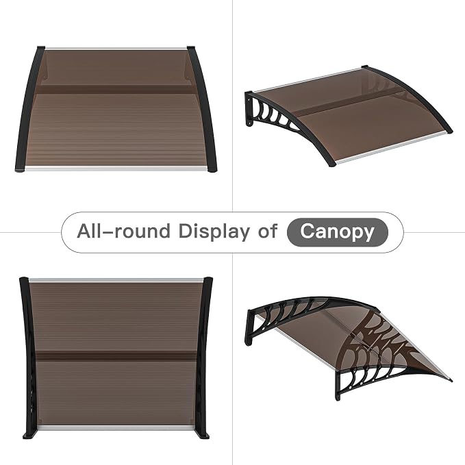 Simply-Me 40" x 40" Door Window Awning Polycarbonate Cover Front Door Outdoor - Image 6