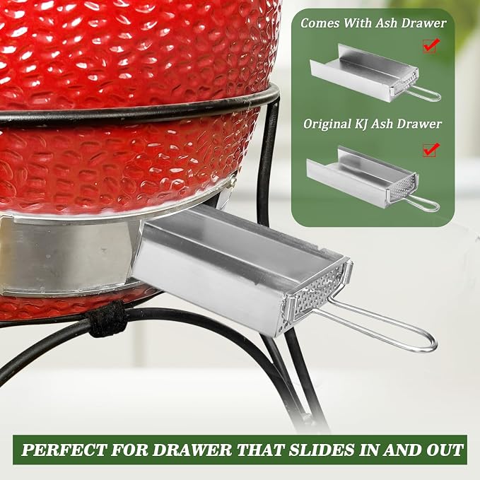 KAMaster 2 in 1 Cast Iron Ash Can Fit Kamado Grill Classic Joe, - Image 5