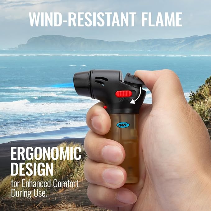 MK Lighter 6-Pack Multi-Purpose Butane Lighters – 4 Soft Flame Utility + 2 Mini - Image 3