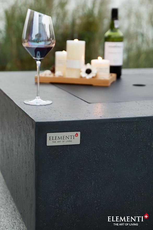 Elementi+ | Bundle Bergen Gas Fire Pit Cast Concrete 40" Square Fire Table - Image 6