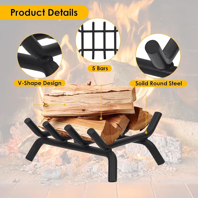 STBoo Fireplace Grate 14inch Heavy Duty - Image 6