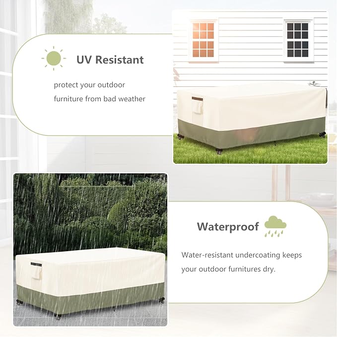 Outdoor Coffee Table Cover 36 W x 24 D x 16 H Inches, 600D Heavy Duty - Image 6