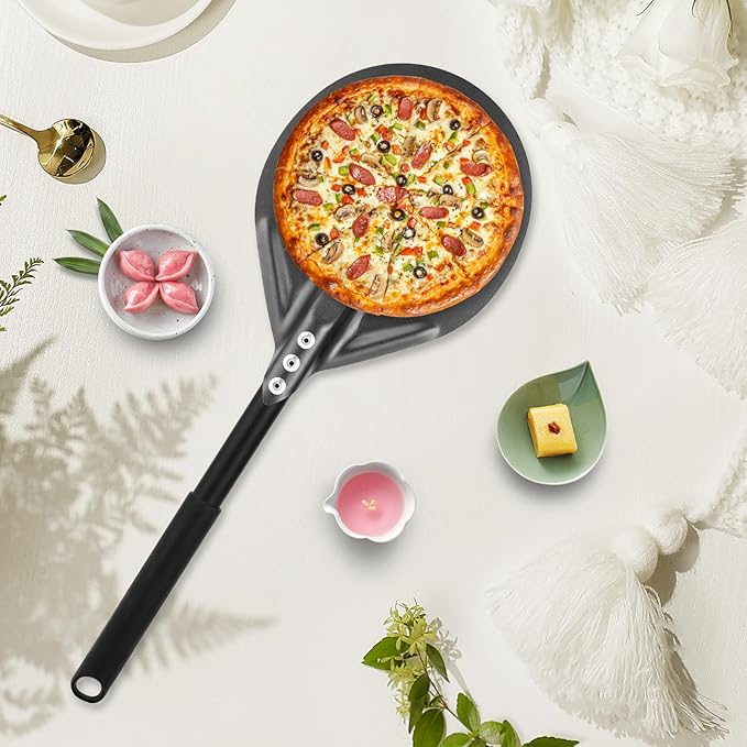 Perforated Pizza Peels 6 INCH pizza spatula paddle Long Handle Metal Pizza - Image 3
