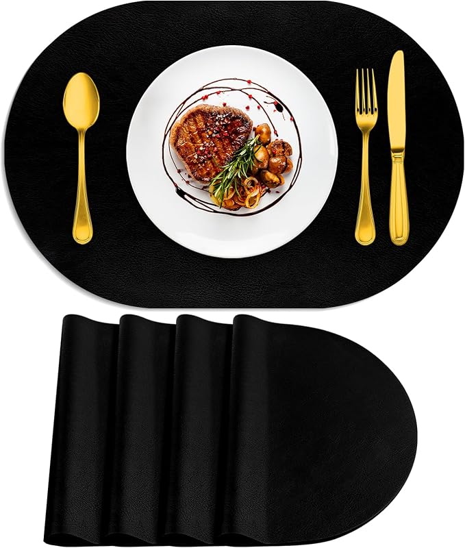 ADRIMER Placemats, Heat Resistant Oval Placemats Set of 4 Washable 12 x 17 Inch by Adrimersdreamistobeanindispensablecompanioninyourlife