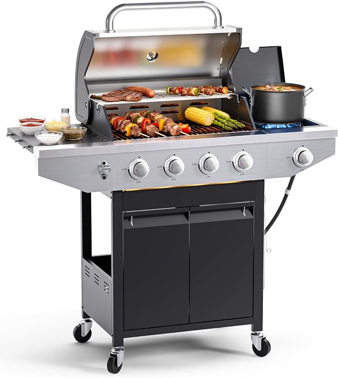 4-Burner Propane Gas BBQ Grill by EUHOME