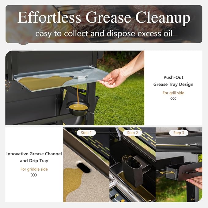 Sophia & William Propane Gas Grill and Griddle Combo - Image 4