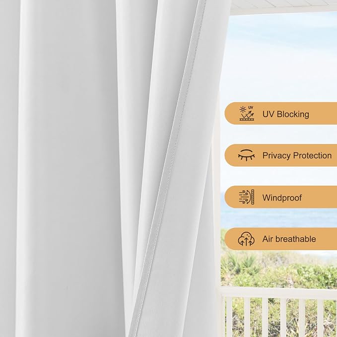 HolidayIdeas Waterproof Patio Outdoor Curtains - Image 4