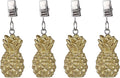 TwoFish Home Set of 4 Golden Pineapple Resin Tablecloth Clamps Golden Pineapple by TwoFishHomeFashionLLC
