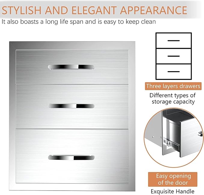 Outdoor Kitchen Drawers, Box Frame Style Flush Mount BBQ Drawer w/Stainless - Image 7