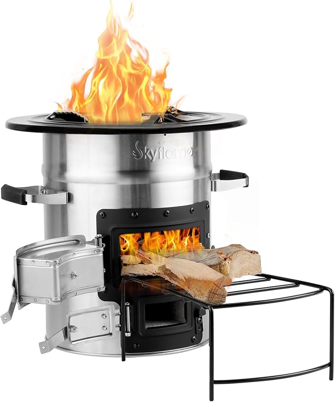 Skyflame Camping Rocket Stove, Stainless Steel Wood Burning Stove Portable by Skyflame