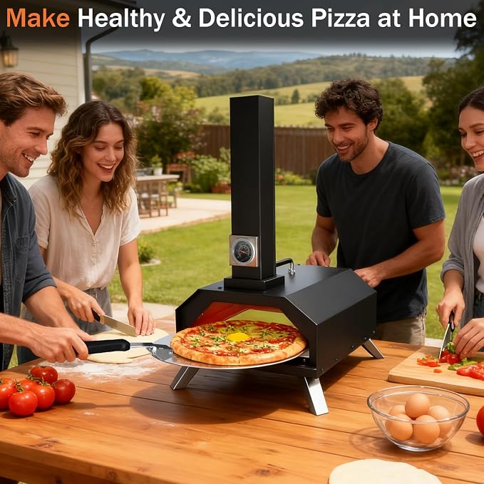 Christmas Gifts Pizza Oven Outdoor 12" Portable Pellet Pizza Stove Wood Fired - Image 3