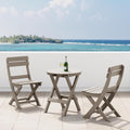 Costaelm Paradise 3-Piece Outdoor HDPE Folding Patio Bistro Table and Chairs by Costaelm