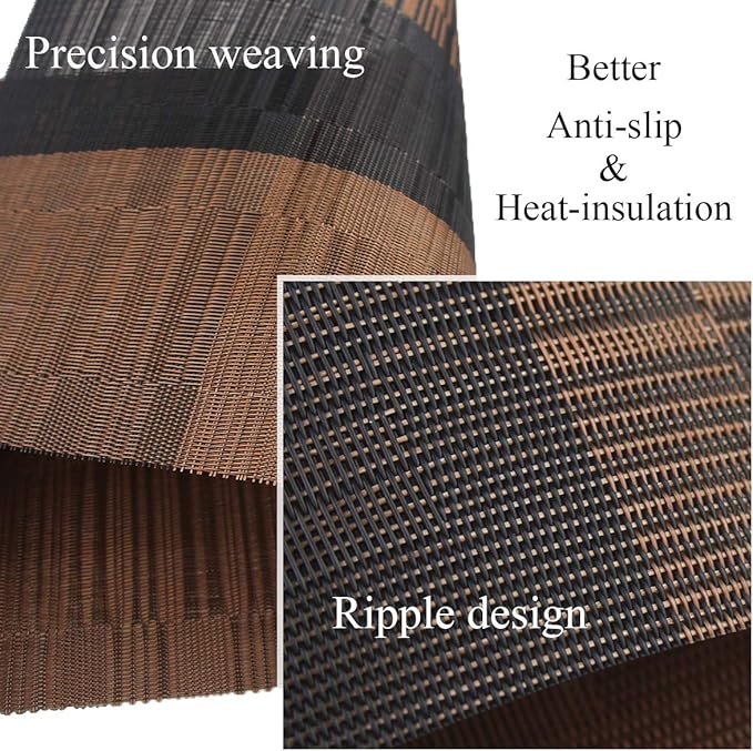 PIGCHCY Placemats, Washable Vinyl Woven Table Mats, Elegant Durable Placemats - Image 3