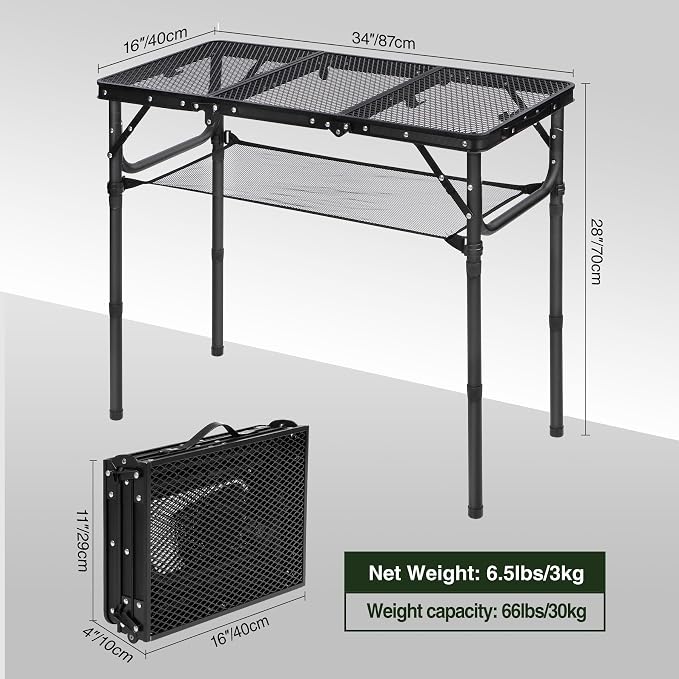 REDCAMP Small Triple fold Folding Grill Table - Image 3