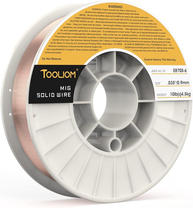 TOOLIOM ER70S-6 .035" Mild Steel MIG Solid Welding Wire on 10-Pound Spool by TOOLIOM