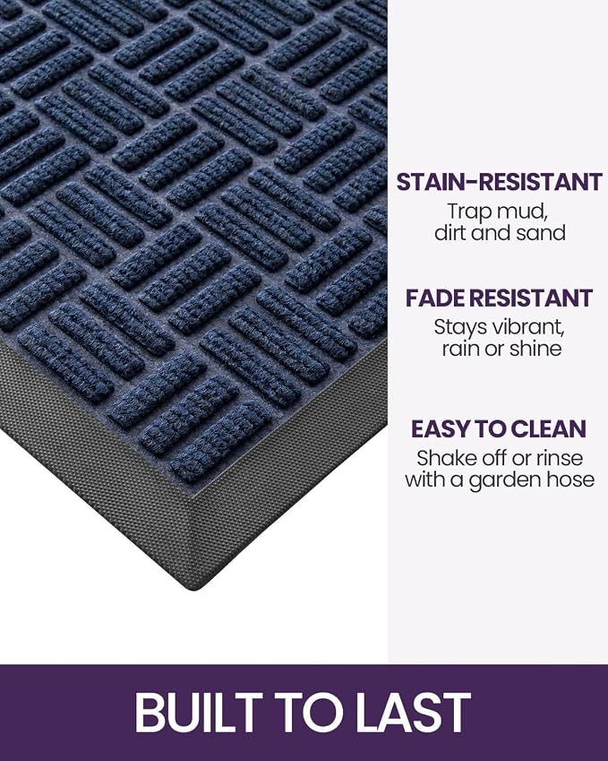 DEXI Front Door Mat Outside Entrance, 2x3 ft Rubber Entry Doormat Heavy Duty - Image 3