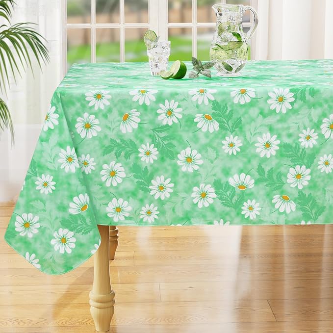 misaya Rectangle Waterproof Vinyl Table Cloth, Wipeable Tablecloth by misaya
