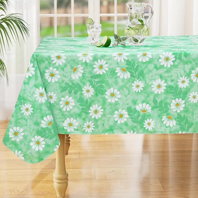 misaya Rectangle Waterproof Vinyl Table Cloth, Wipeable Tablecloth by misaya