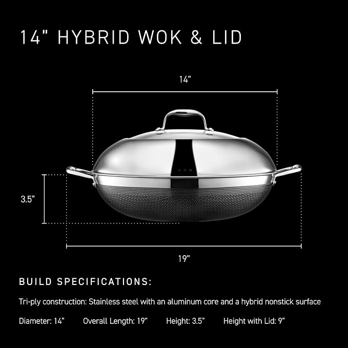 HexClad Hybrid Nonstick 14-Inch Wok - Image 3