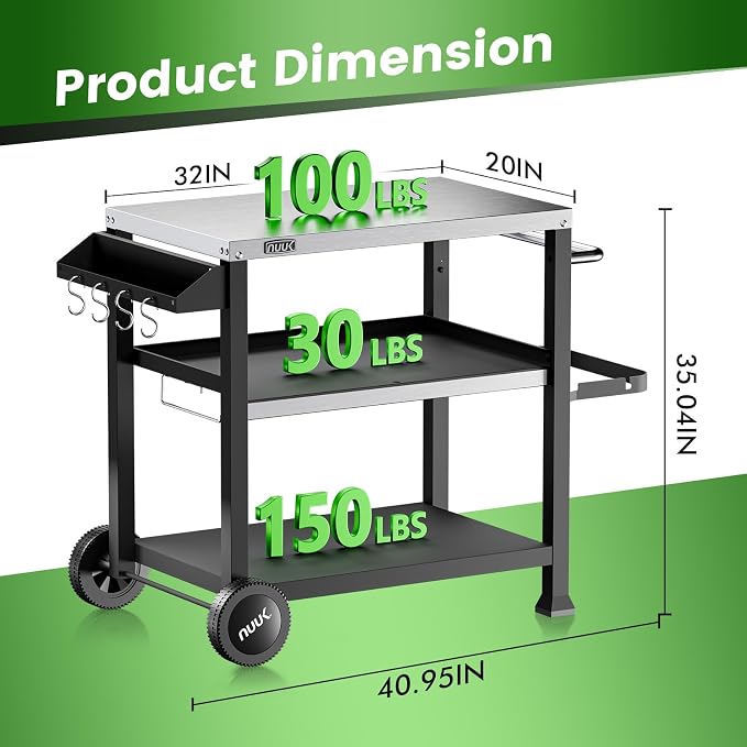 NUUK 3-Shelf Grill Cart for Outdoor - Image 5
