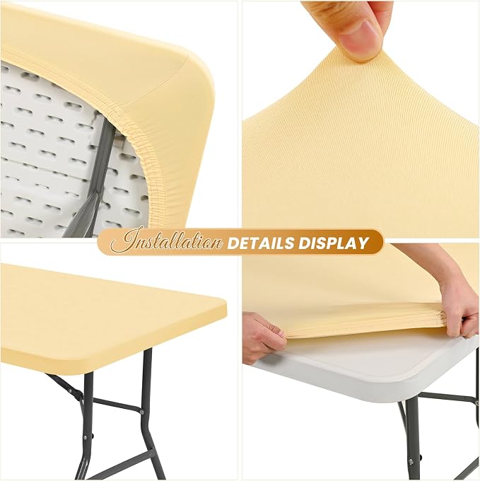 10 Pack Stretch Fabric Table Top Cap Cover, Washable Elastic Universal - Image 4