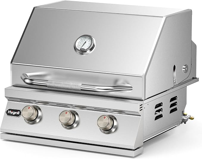 Hygrill Heavy Duty 3-Burner Built In Grill, Stainless Steel Grill Head by Stanbroil