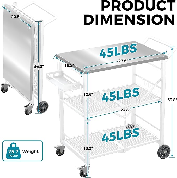 Ciokea Folding Outdoor Grill Cart - Image 2