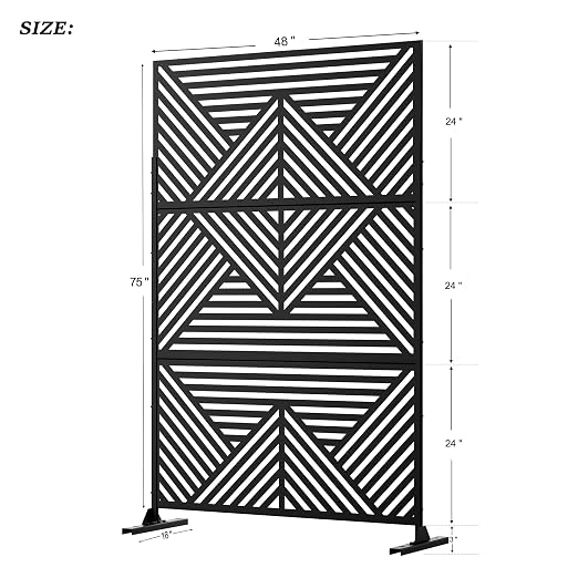 Casaphoria 72" H x 47" W Metal Outdoor Privacy Screen, Freestanding Decorative - Image 8