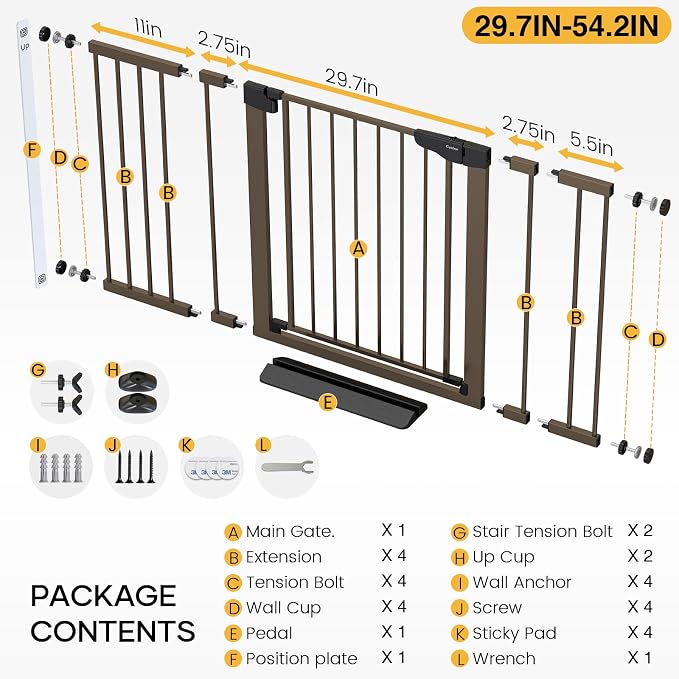 Cumbor 29.7-54.2" Wide Baby Gate - Image 7