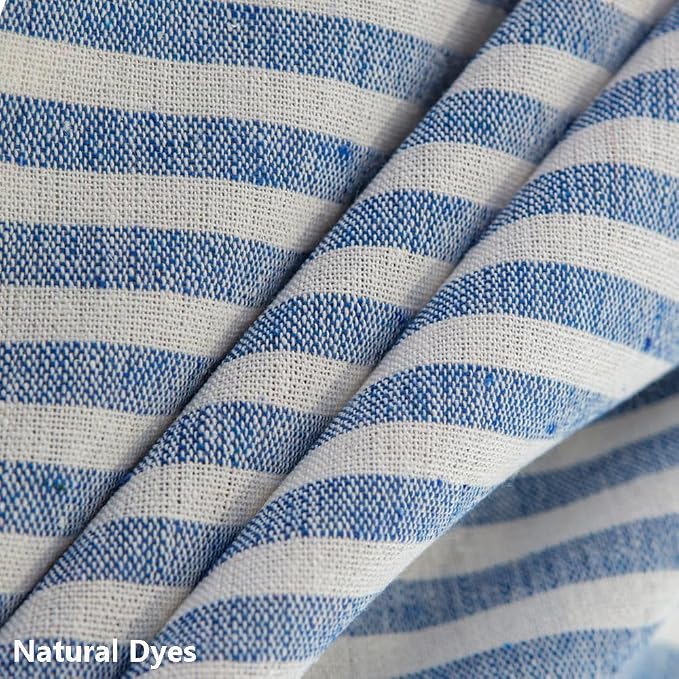 TruDelve Cotton Table Cloth Rectangle Table Blue and White Striped Tablecloth - Image 4