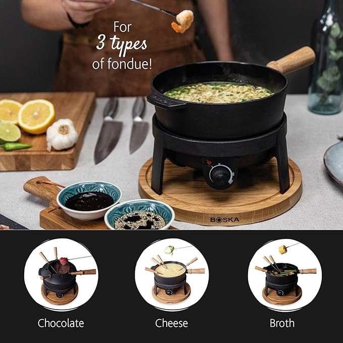 BOSKA Electric Fondue Set Pro/For Cheese, Chocolate and Broth Fondue / 8 - Image 5