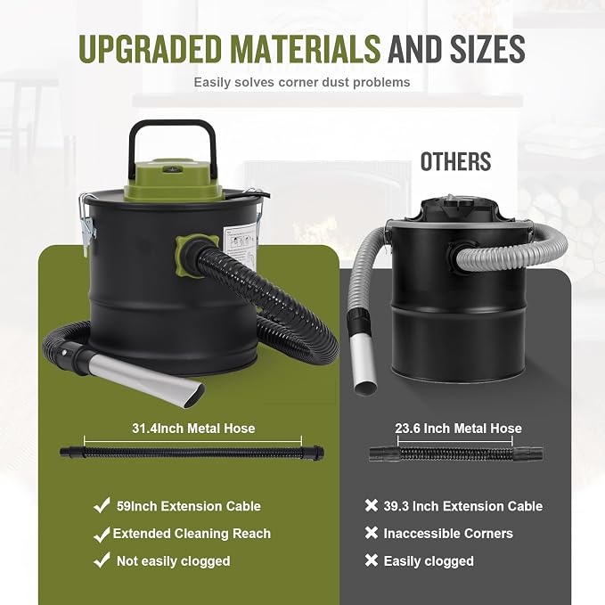 Ash Vacuum Cleaner -2.6 Gallon Fireplace Ash Vac - Image 4